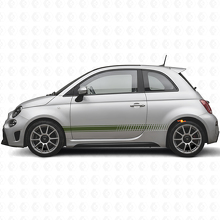 Kit de décalcomanies vinyle bandes latérales de course à damier pour Fiat 500 Abarth 2007+_3