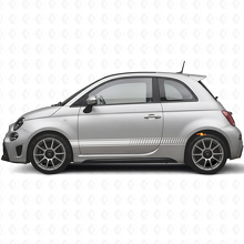 Kit de décalcomanies vinyle bandes latérales de course à damier pour Fiat 500 Abarth 2007+_5