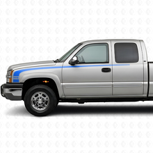 Kit de décalcomanies vinyles à bandes latérales en contour style rétro pour Chevrolet Silverado 2003-06_2