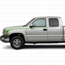 Kit de décalcomanies vinyles à bandes latérales en contour style rétro pour Chevrolet Silverado 2003-06_3
