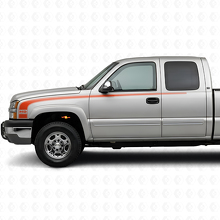 Kit de décalcomanies vinyles à bandes latérales en contour style rétro pour Chevrolet Silverado 2003-06_4