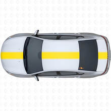 Kit d'autocollants vinyle supérieur latéral à large bande de style course pour Dodge Dart 2013+_5