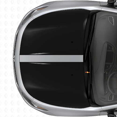 Jeu d'autocollants en vinyle bande noire double capot pour Dodge Dart 2013+