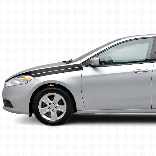 Kit de décalcomanies vinyle bandes d’accentuation pour aile avant Dodge Dart 2013+_1