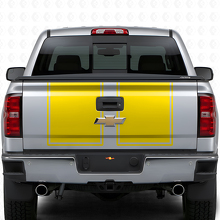 Kit de décalcomanies en vinyle à bandes doubles contour pour capot et hayon Chevrolet Silverado 2014-15_10