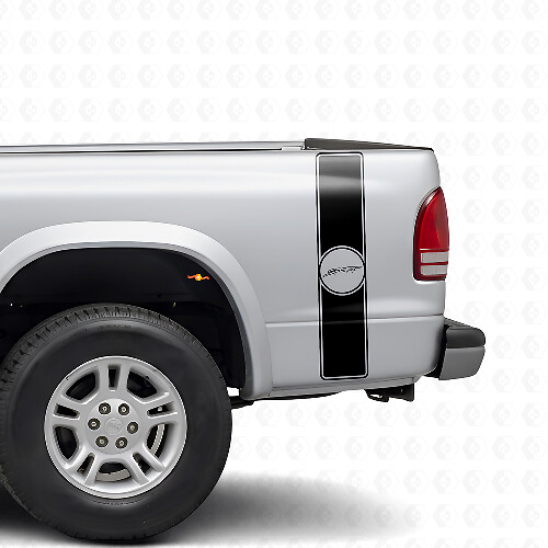 Kit de décalcomanies vinyle bandes latérales arrière style rétro sport pour Dodge Dakota 1997+_1