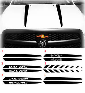 2009 - 2023 Dodge Ram 1500 Décalcomanies de lance latérale de capot
