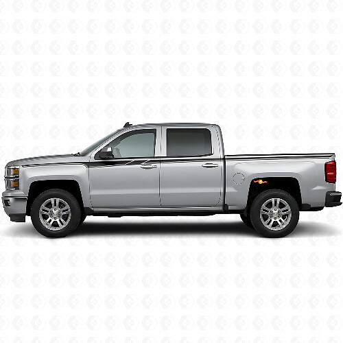 Kit d'autocollants en vinyle bandes latérales accent pour Chevrolet Silverado 2014+