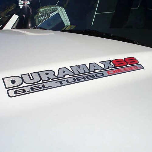 Kit d'autocollants en vinyle pour capot Duramax SS 6.6L Turbo Diesel pour camions Chevy GMC