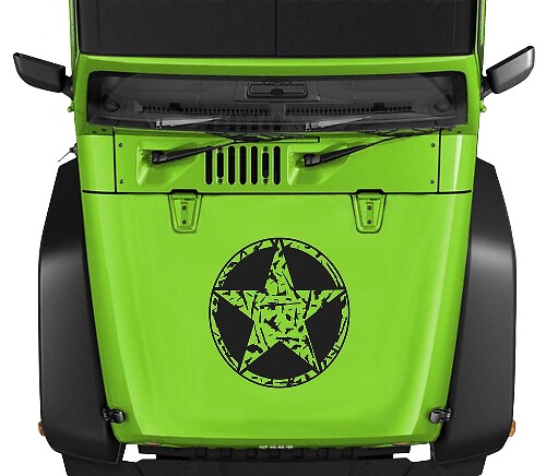 Autocollant en vinyle Oscar Mike M4 AK Bullet Star pour capot de Jeep Wrangler
