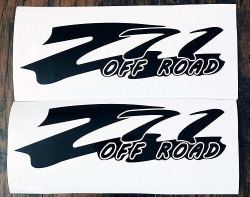 Chevy Z71 Off Road Body Stickers Décalcomanies Nouveau 2PC Set 14 Couleurs Silverado Tahoe Suburban
