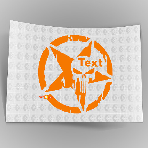 Jeep Star - Sticker autocollant résistant aux UV Military Punisher Off Road Skull #5_1