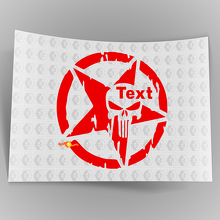 Jeep Star - Sticker autocollant résistant aux UV Military Punisher Off Road Skull #5_2
