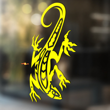 Autocollant mural en vinyle Gecko Lizard Art pour fenêtre de salle de bain #7
_3