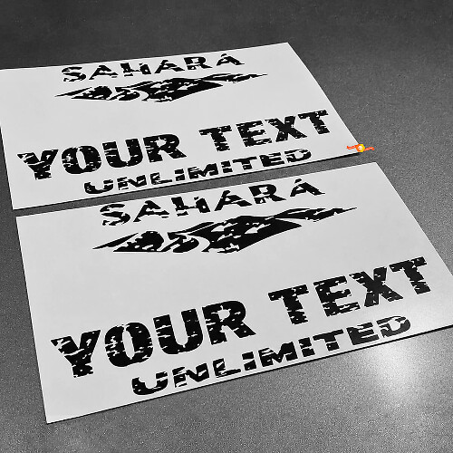 Kit de décalcomanies latérales personnalisées effet vieilli Sahara pour Jeep Wrangler_1