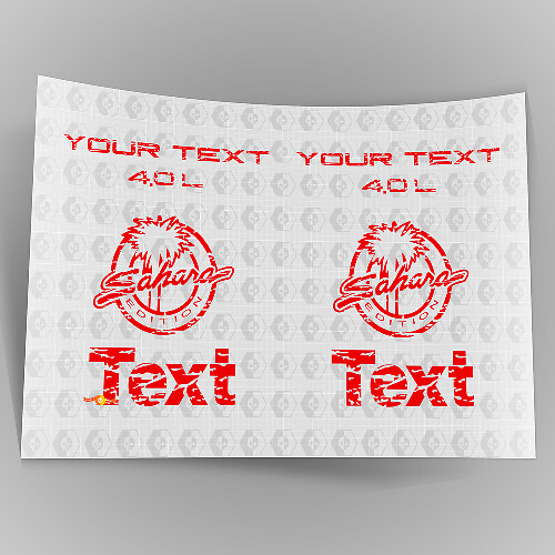 Logos de garde-boue Jeep Wrangler Sahara 4.0 TJ en détresse 1997 -2006