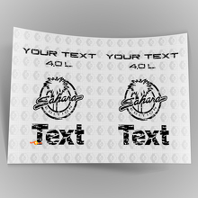 Logos de garde-boue Jeep Wrangler Sahara 4.0 TJ en détresse 1997 -2006 3