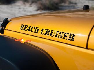 Autocollants de capot BEACH CRUISER style vieilli Jeep Wrangler Oscar Mike