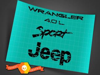 Logos de garde-boue Jeep Wrangler 4.0 TJ en détresse 1997 -2006
