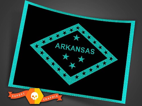 Autocollant Drapeau de l'État de l'Arkansas Plusieurs Couleurs et Tailles pour Jeep Wrangler 2