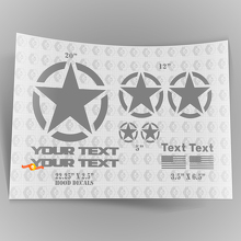 Kit de décalcomanies étoiles militaires style Jeep Wrangler Oscar Mike + autocollants de capot
 2