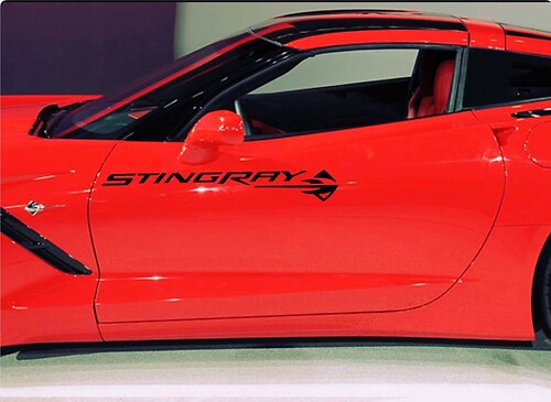 Autocollant Vinyle Lettrage Stingray pour Porte Latérale Chevrolet Corvette