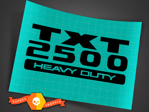 TXT 2500 Heavy Duty Lettering — Autocollant en vinyle (universel) pour Dodge Ram 1500
