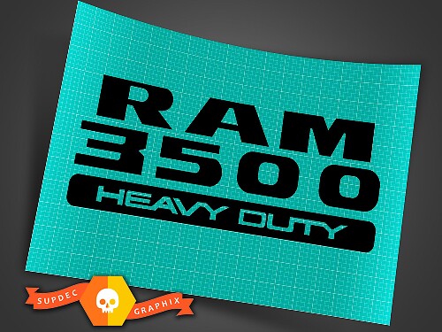 Paire d'autocollants en vinyle Ram 3500 Heavy Duty pour Dodge Ram