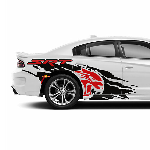 SRT Hellcat Side arrière Quarter Quarter Panel Splash Decs Stickers for Dodge Charger Graphics
