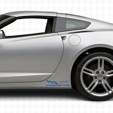 Kit de décalcomanie en vinyle pour bas de caisse avec logo drapeau Corvette pour Chevy Corvette Z06 C6-7 2005-18_2