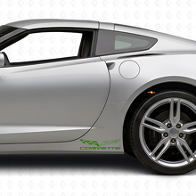 Kit de décalcomanie en vinyle pour bas de caisse avec logo drapeau Corvette pour Chevy Corvette Z06 C6-7 2005-18_3