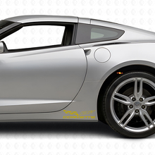 Kit de décalcomanie en vinyle pour bas de caisse avec logo drapeau Corvette pour Chevy Corvette Z06 C6-7 2005-18_5