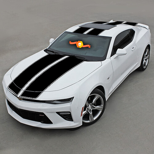 Chevrolet Camaro 2016-2018 Top double rayures avec fines rayures
