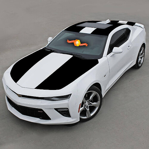 Autocollant en vinyle bandes latérales complètes jumelées pour Chevrolet Camaro 2016-2018
