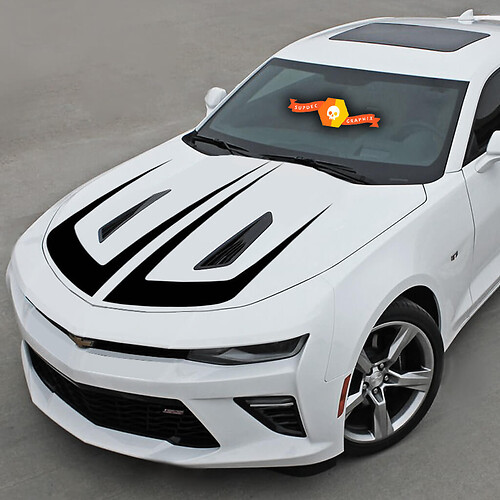 Chevrolet Camaro 2016-2018 Bandes en vinyle festonnées pour capot
