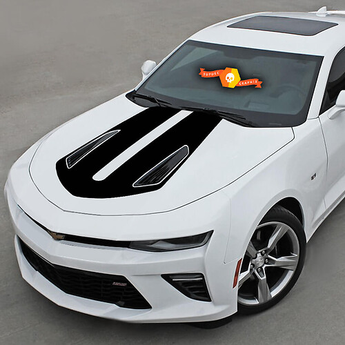 Autocollant en vinyle de capot à rayure en U pour Chevrolet Camaro 2016-2018