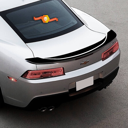 Autocollant en vinyle de spoiler arrière avec bandes style racing pour Chevrolet Camaro SS 2016-2018