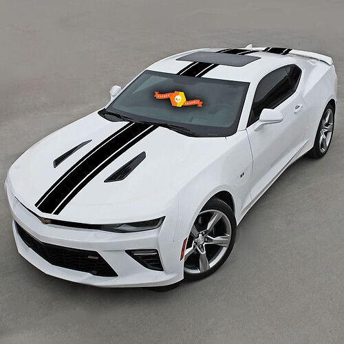 Chevrolet Camaro 2010-2020 Autocollant à rayures d’accent central étroit supérieur
