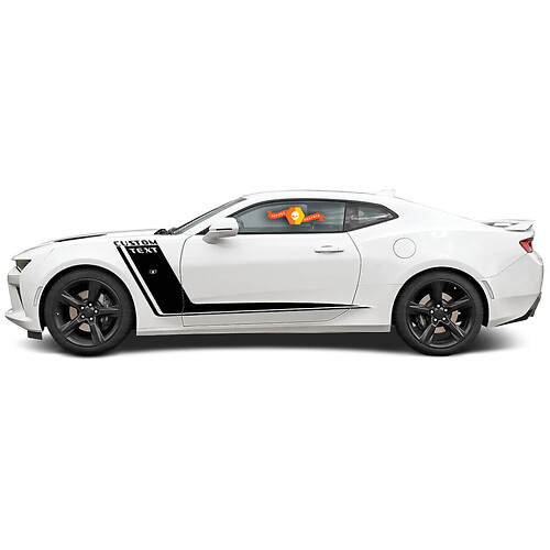 Bandes avec texte personnalisé Autocollant vinyle latéral pour Chevrolet Camaro 2010-2018
