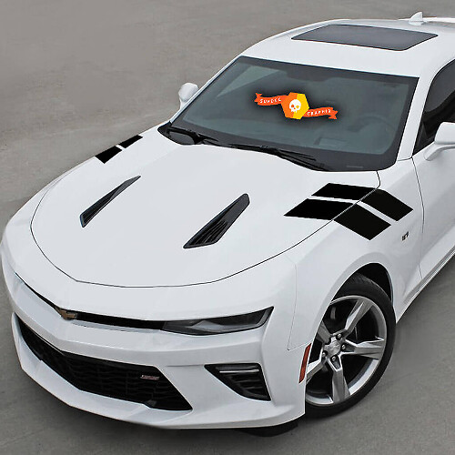 Autocollant vinyle à bandes doubles pour capot et aile avant Chevrolet Camaro 2010-2020