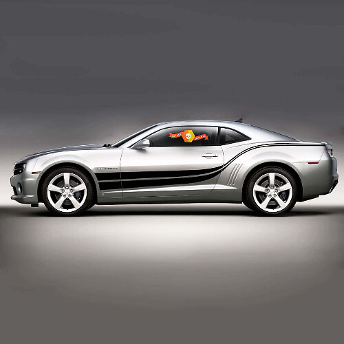 Autocollant Vinyle Latéral à Rayures Double Onde pour Chevrolet Camaro 2010-2020
