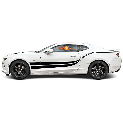 Autocollant Vinyle Latéral à Bandes Style Double Onde pour Chevrolet Camaro 2016-2024