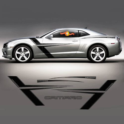 Chevrolet Camaro 2010 - 2024 T - Ensemble d'autocollants graphiques latéraux à rayures
