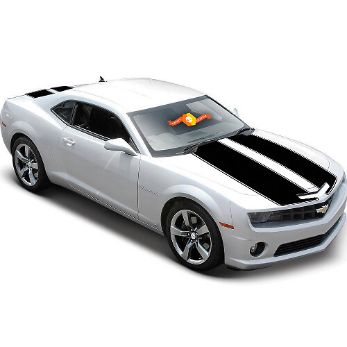 Autocollant vinyle à bandes doubles contour pour capot et coffre Chevrolet Camaro 2010-2015