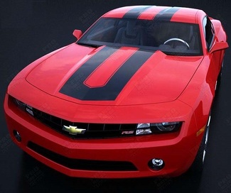 SEMA Style Outlined Center Stripe Kit — Autocollant vinyle (capot, toit, coffre) pour Chevrolet Camaro 2010-2015