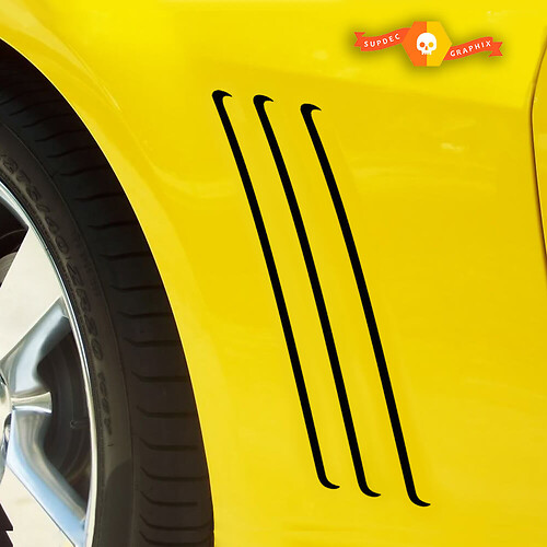 Chevrolet Camaro 2010-2015 Gill Vent Insert Superposition de bandes latérales en vinyle

