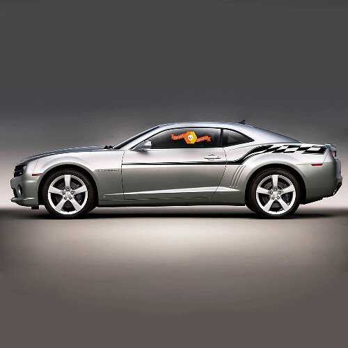 Chevrolet Camaro 2010-2015 Bandes latérales en vinyle style drapeau à damier
