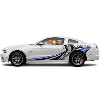 Autocollant en vinyle à rayures latérales multicolores Ford Mustang 2010-2020 Cobra Style