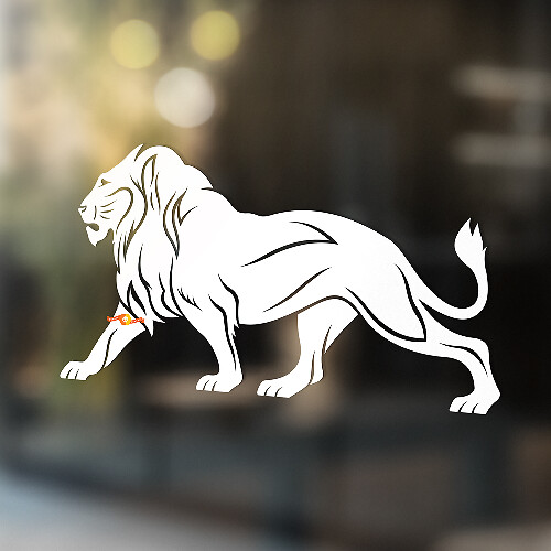 Décalcomanie autocollante amovible pour mur, fenêtre ou salle de bain en vinyle Lion #1
