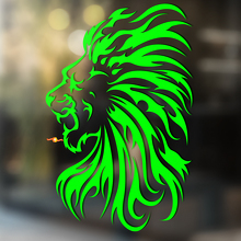Tête de Lion en Style Langue de Flamme Autocollant Universel en Vinyle_2